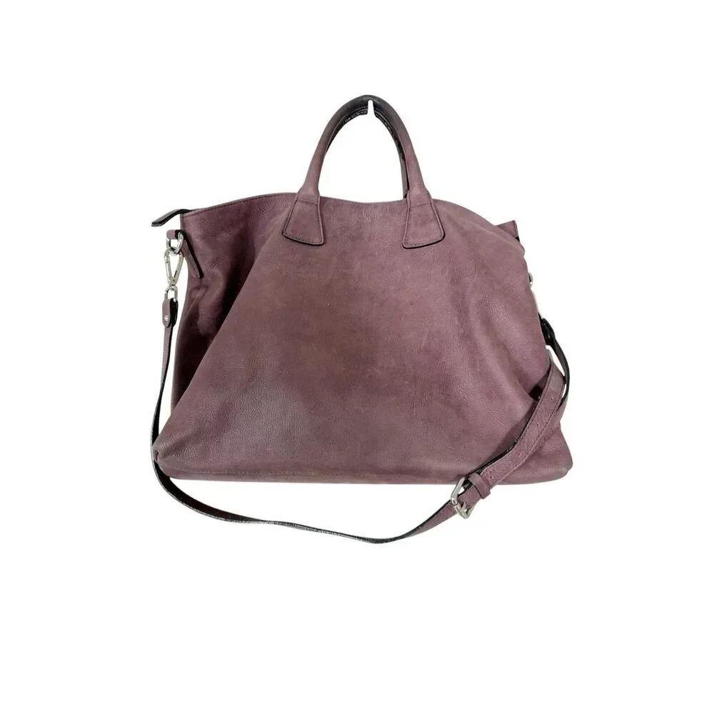 Gianni Chiarini Light Purple Brown Slouchy Distressed Italian Leather Handbag